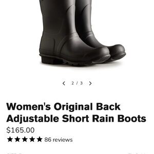 Hunter Women's Black Short Rain Boots